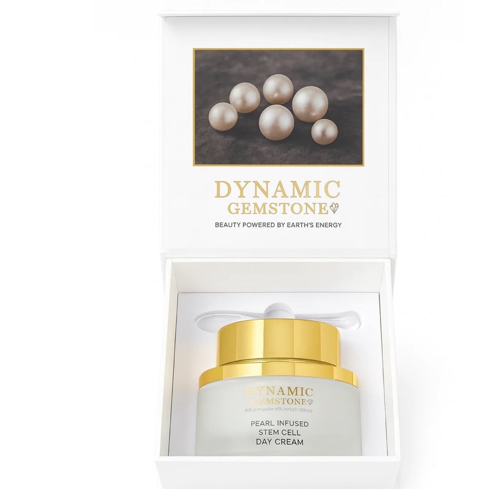 Pearl Infused Stem Cell Day Cream - White/Gold- Dynamic Gemstone- NIB- MSRP $495